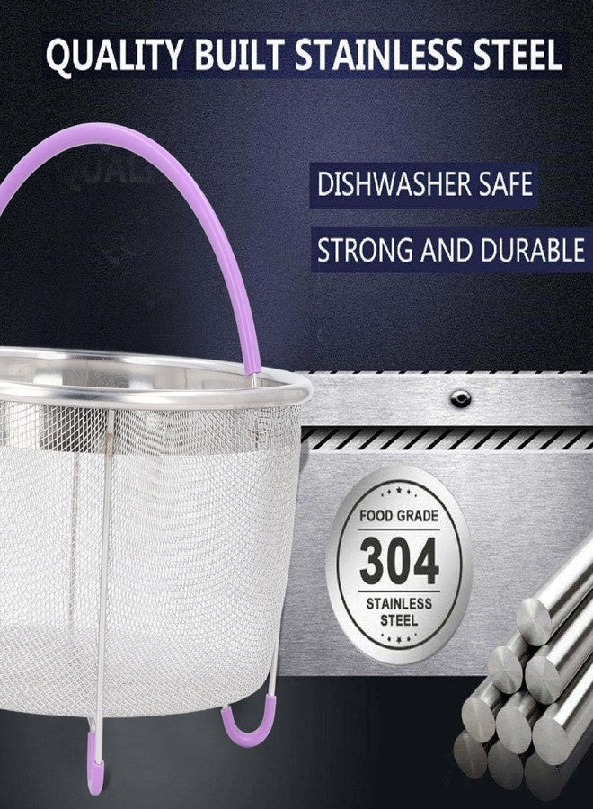 Sunicon Steamer Basket, Mesh Steaming Basket Stainless Steel Strainer and Insert for 6 qt quart Instant Pots Accessories, with Handle, fits IP Insta Pots, Instapot - Image 2